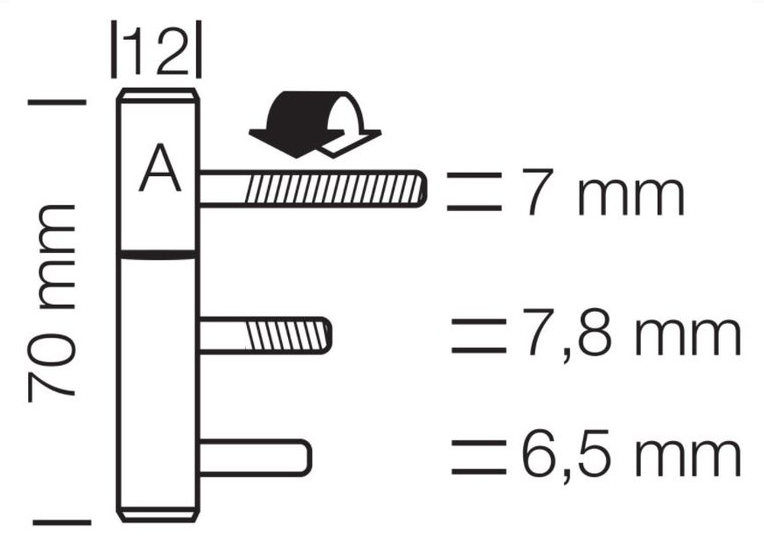 Starx inboorpaumelle voor stalen kozijnen vernikkeld 70 x 12 mm zwart - Afbeelding 2