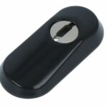 Veiligheid-Schuifrozet + kerntrekbeveiliging Ovaal 80x35x12mm Zwart