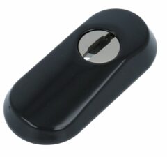 Veiligheid-Schuifrozet + kerntrekbeveiliging Ovaal 80x35x12mm Zwart