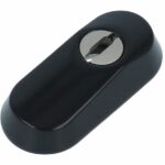 Veiligheid-Schuifrozet + kerntrekbeveiliging Ovaal 80x35x16mm Zwart