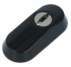 Veiligheid-Schuifrozet + kerntrekbeveiliging Ovaal 80x35x16mm Zwart