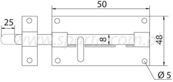 Deurgrendel met ronde schoot sluitlus en sluitplaat zwart gelakt 50x48 mm