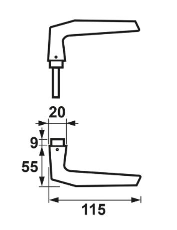 Deurkruk duim AXA aluminium
