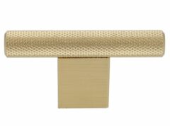 T-Knop Geribbeld Aluminium Oud Goud 60 mm