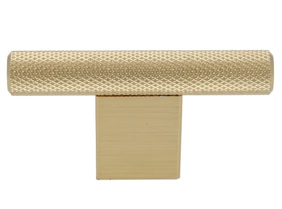 T-Knop Geribbeld Aluminium Oud Goud 60 mm