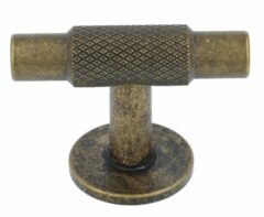 T-Knop Zamac 54 mm messing antiek