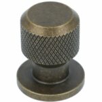 Knop Rond Zamac 25 mm messing antiek