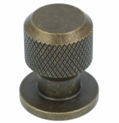 Knop Rond Zamac 25 mm messing antiek