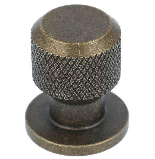 Knop Rond Zamac 25 mm messing antiek