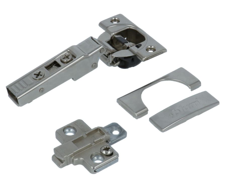 Keukenscharnier Blum opliggend met soft-close demping staal Vernikkeld