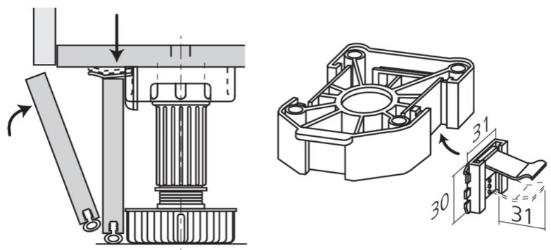Plintclip Axor voor Verstelbare keukenpoot kunststof