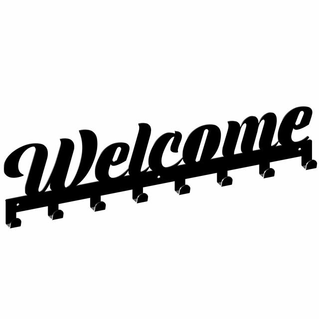 Garderoberek 522x136mm 8 haken zwart