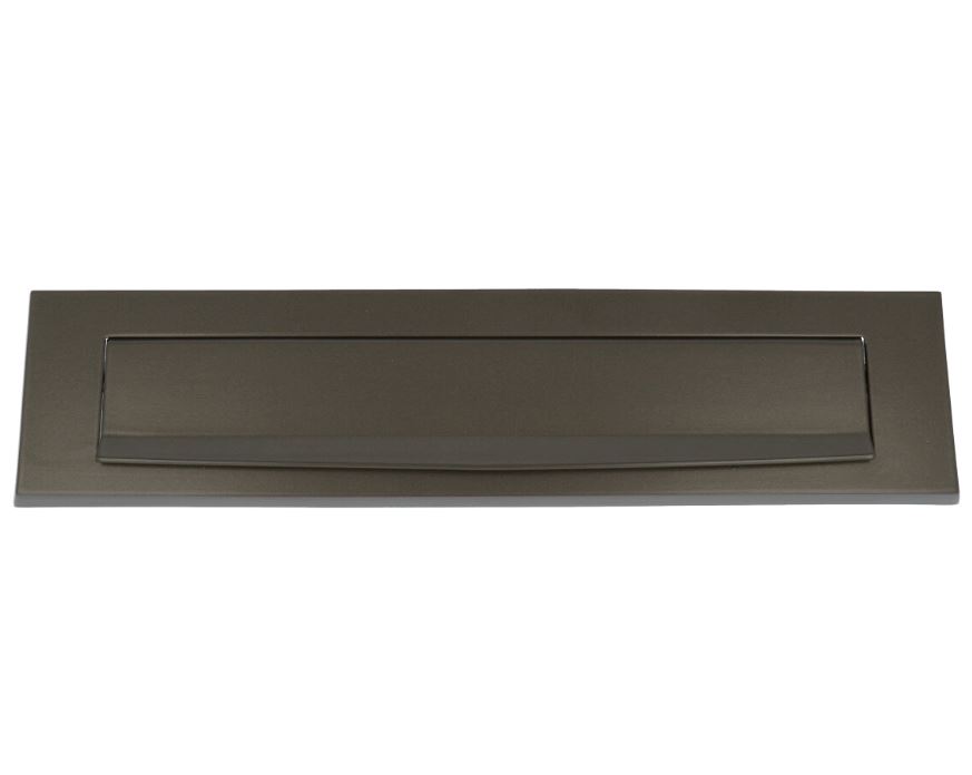 Briefplaat rechthoekig met klep donker brons