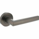 Gatdeel Rechts Deurkruk Bastian op ronde rozet Antraciet Grijs