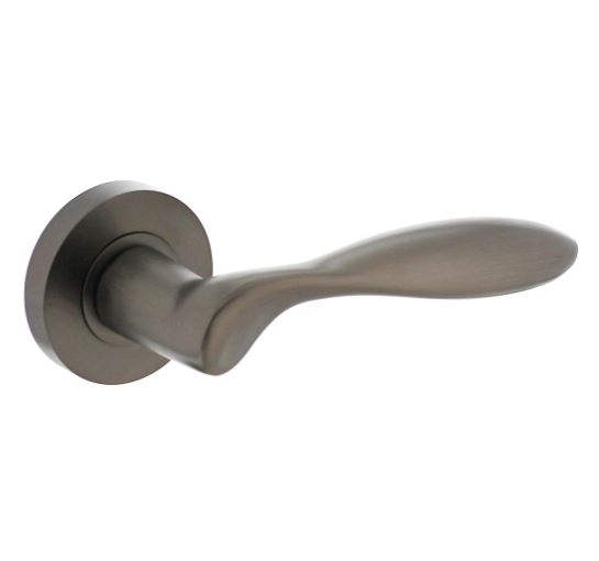 Gatdeel Rechts Deurkruk George op ronde rozet Antraciet Grijs