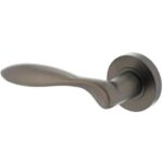 Gatdeel Links Deurkruk George op ronde rozet Antraciet Grijs