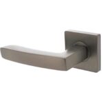 Gatdeel Links Deurkruk Hera Op Vierkant Rozet Antraciet Grijs