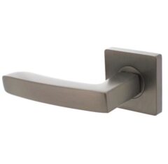 Gatdeel Links Deurkruk Hera Op Vierkant Rozet Antraciet Grijs