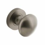 Knop vast op ronde rozet antraciet grijs