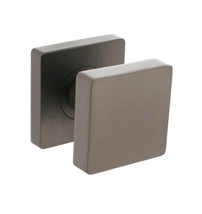 Knop vierkant vast op rozet antraciet grijs