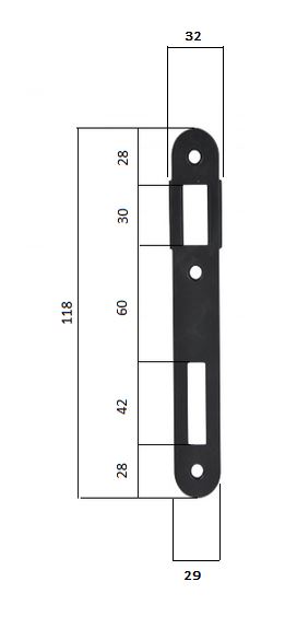 Rolslot Met Profielcilindergat zwarte voorplaat - Afbeelding 3