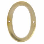 Huisnummer 0 Messing Ongelakt 100 mm