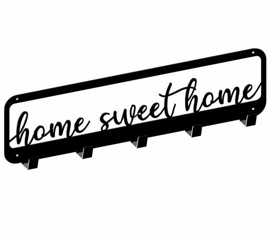 Garderoberek 500x130 mm 5 haken zwart