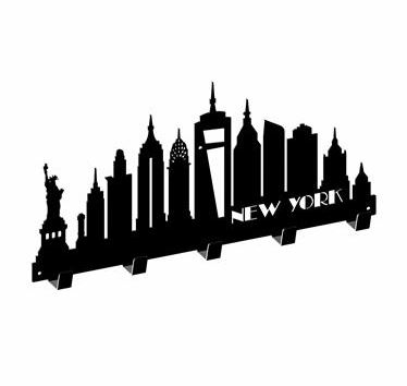 Garderoberek 450x213 mm 5 haken zwart