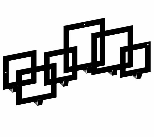 Garderoberek 530x255 mm 6 haken zwart