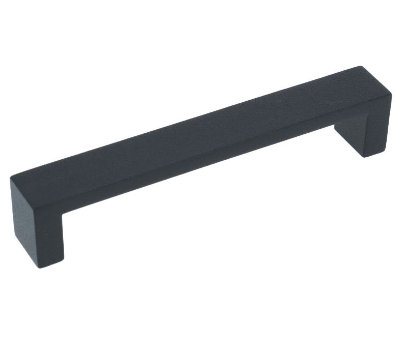 Greep Recht Structuur Mat Zwart 128 mm