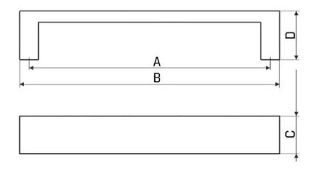 Greep Recht Structuur Antraciet 160 mm