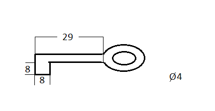 Sleutel gietijzer met gat 50 mm - Afbeelding 3