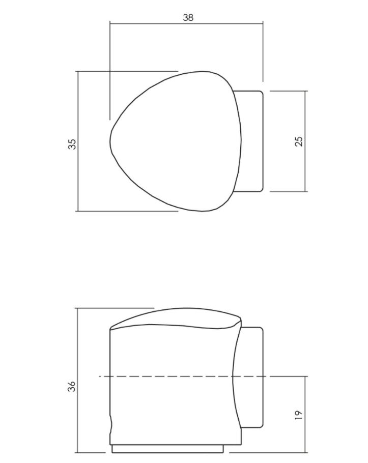 Olivari deurstop Victor afgerond RVS mat titaan PVD