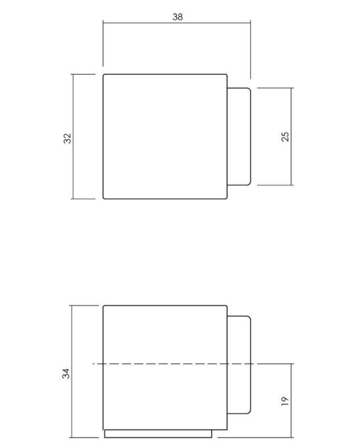 Olivari deurstop Cubo vierkant RVS mat titaan PVD