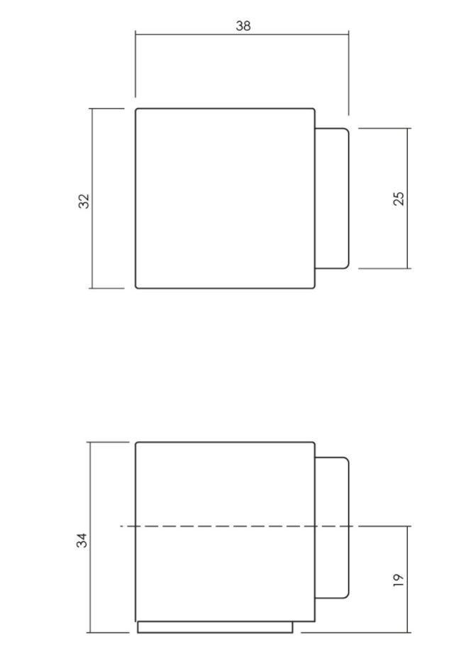 Olivari deurstop Cubo vierkant chroom mat