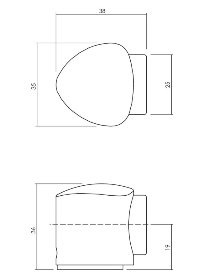 Olivari deurstop Victor afgerond messing titaan PVD