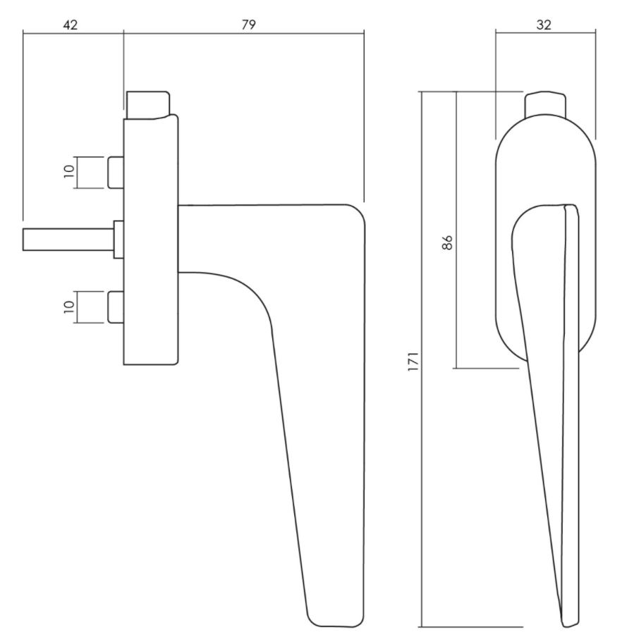 Olivari raamkruk Twist afsluitbaar RVS mat titaan PVD