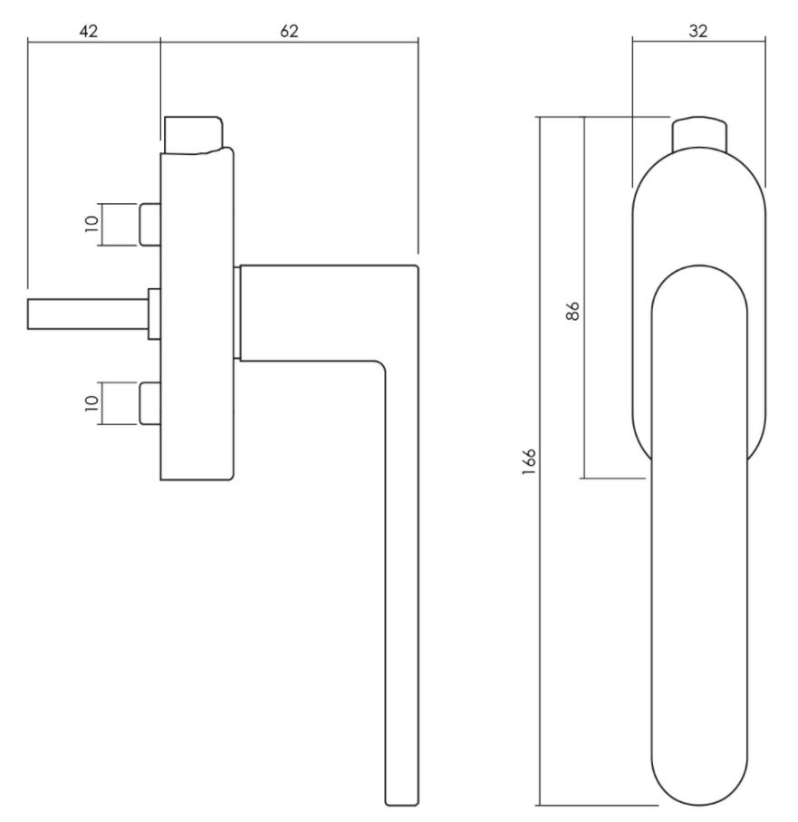 Olivari raamkruk Radial afsluitbaar RVS mat titaan PVD