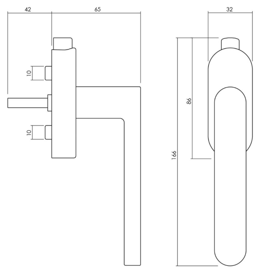 Olivari raamkruk Link afsluitbaar RVS mat titaan PVD