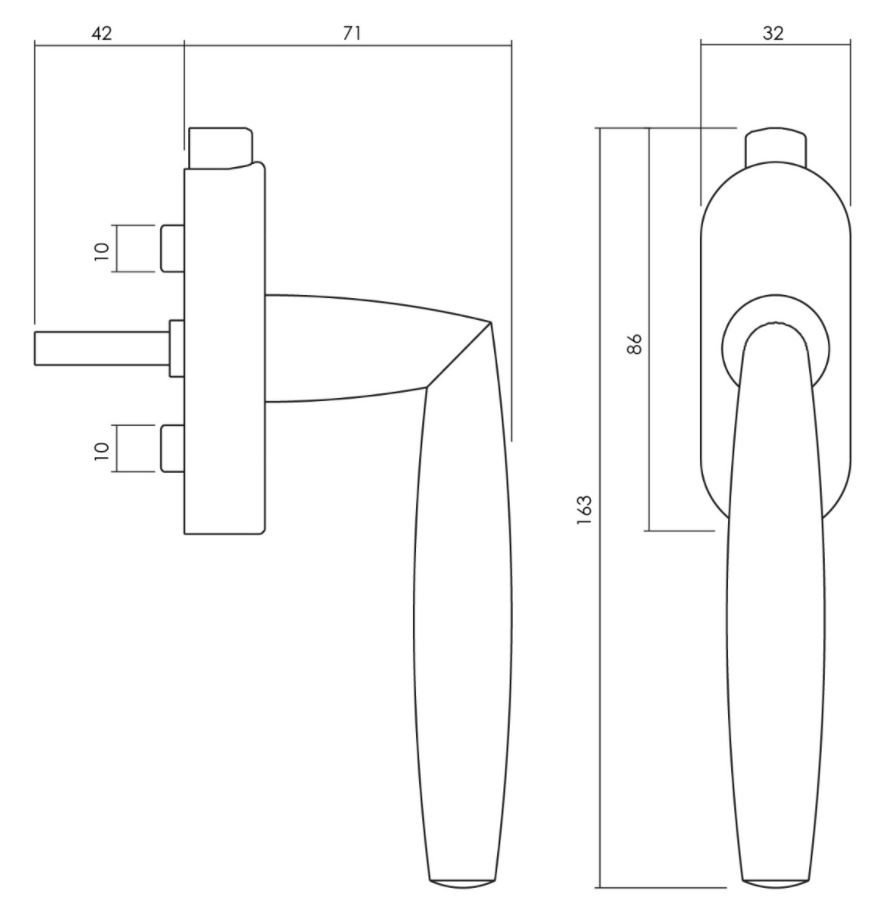 Olivari raamkruk Aurelia afsluitbaar chroom