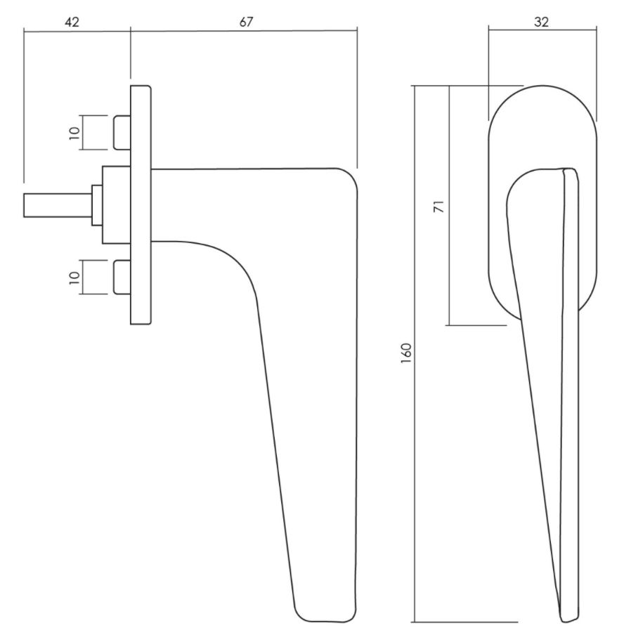 Olivari raamkruk Twist chroom mat