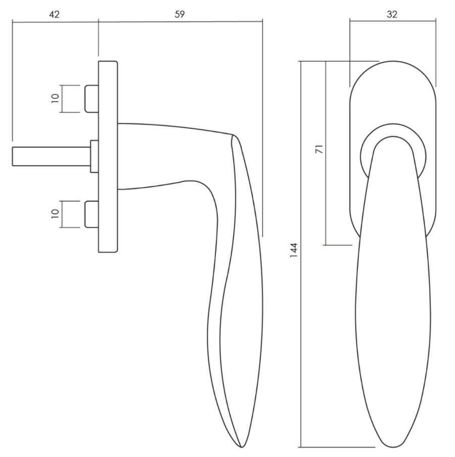 Olivari raamkruk Onda messing titaan PVD