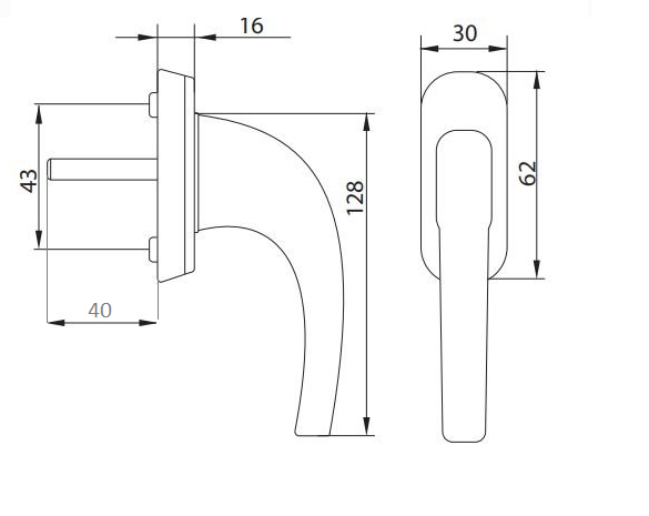 Draaikiepgarnituur Hoppe aluminium wit - Afbeelding 2