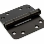 Glijlagerscharnier Doorgezet Ronde Hoek 3 mm 89x89 mm zwart gelakt