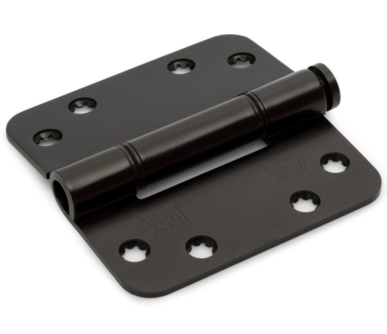 Glijlagerscharnier Doorgezet Ronde Hoek 3 mm 89x89 mm zwart gelakt