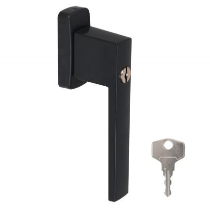 Draaikiepgarnituur afsluitbaar Recht Aluminium Zwart