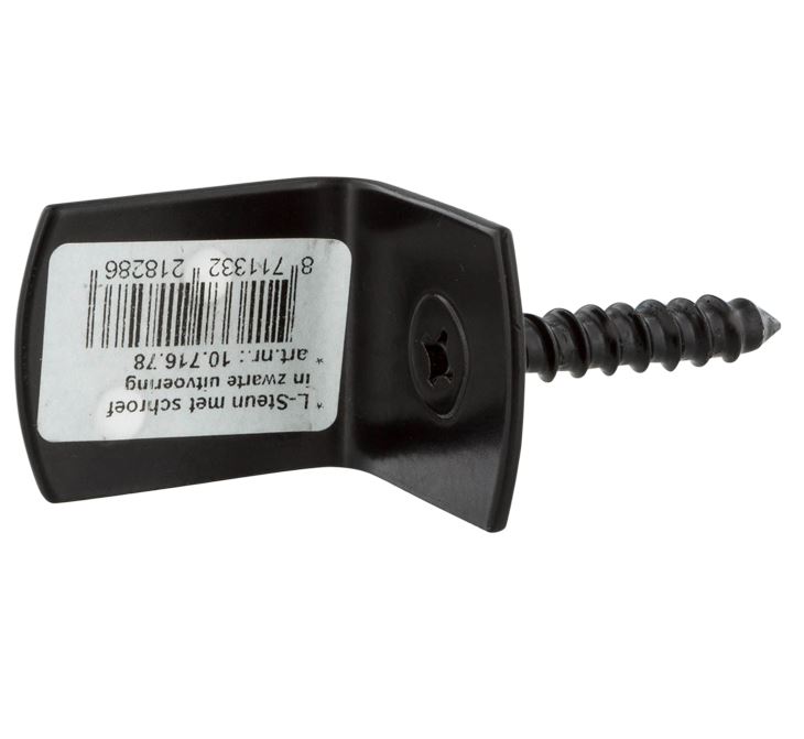 Starx l-steun met schroef Zwart 1 stuk