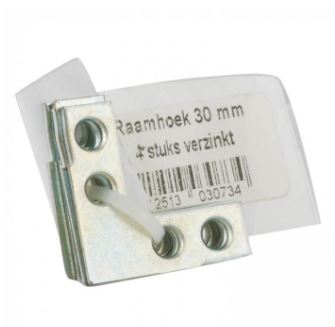 Starx raamhoek zwaar met verzonken schroefgaten verzinkt 30 mm 4 stuks