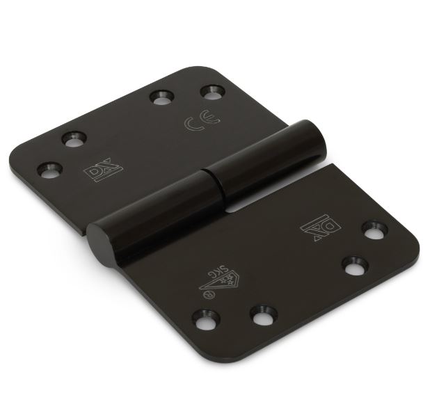 SKG3 Kogelstift paumelle Ronde hoek 89x125 mm rechts RVS Zwart Gelakt