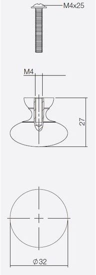 Intersteel knop paddenstoel 32 mm antiek - Afbeelding 2
